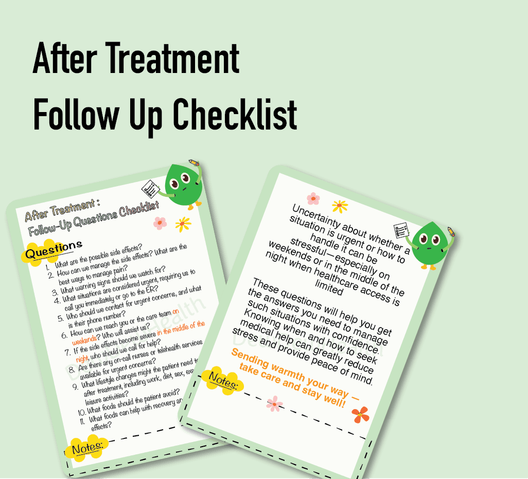 After Treatment: Follow-up Questions Checklist